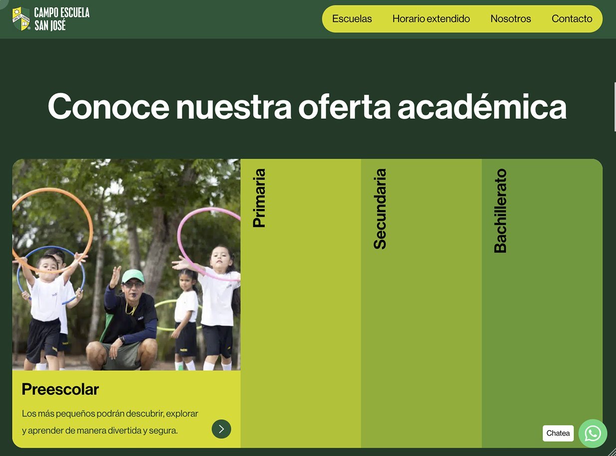 Oferta académica de Campo Escuela San José