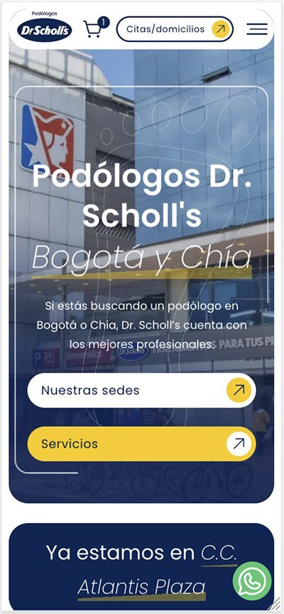 Inicio de Dr. Scholl’s Podólogos en celular