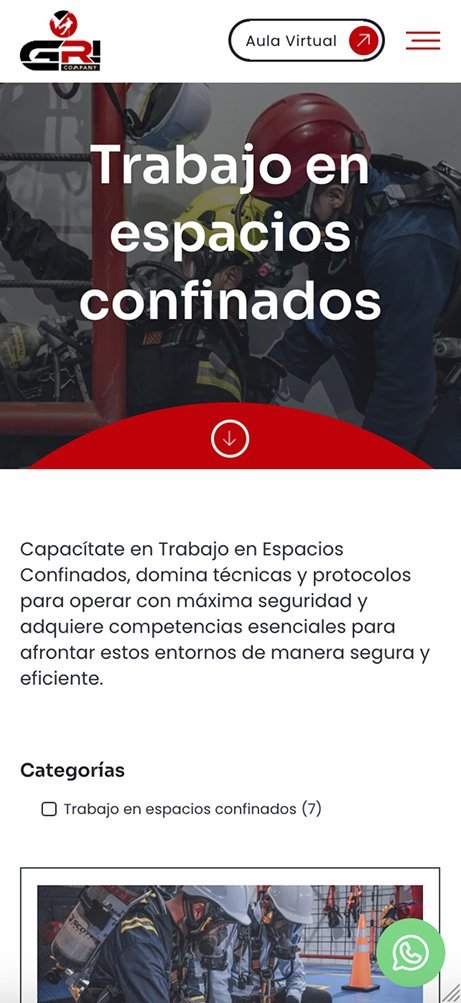 Curso de trabajo en espacios confinados en celular