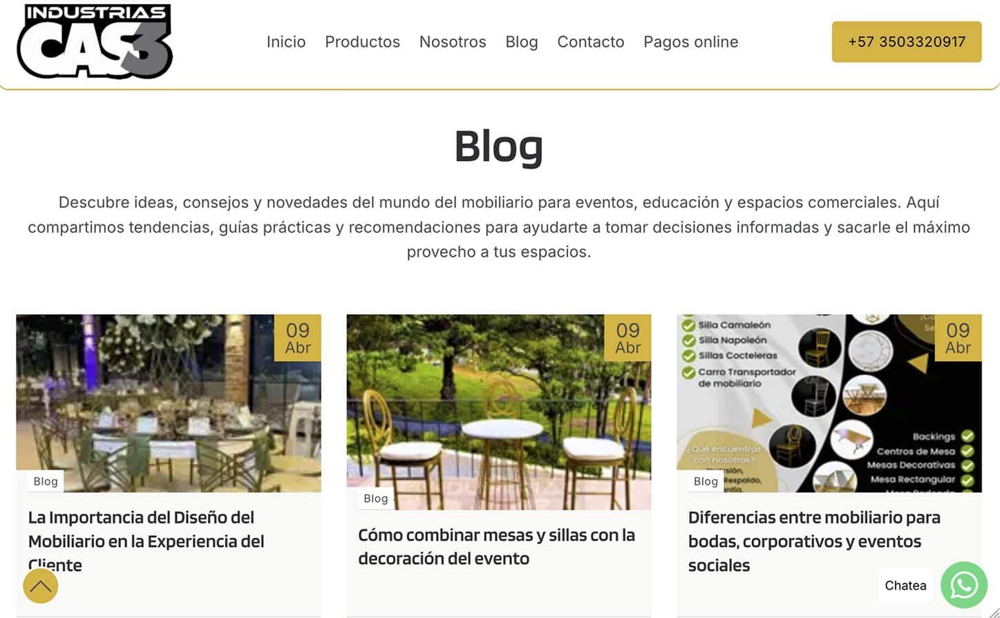Blog de Industrias CAS3 sobre mobiliario para eventos y espacios