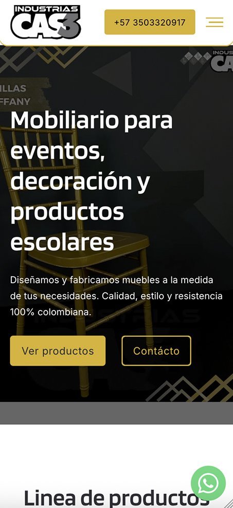 Inicio de Industrias CAS3 en celular