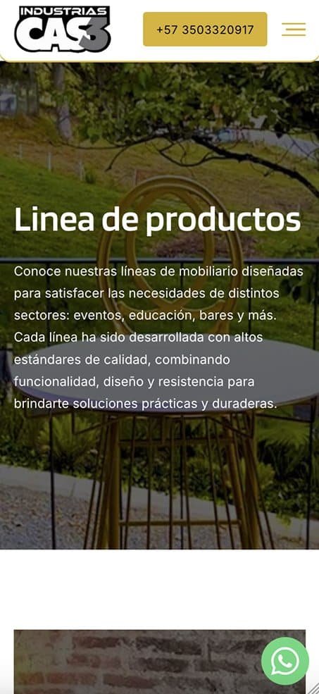 Líneas de productos de Industrias CAS3 en celular