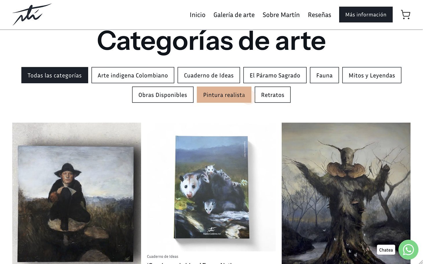 Categorías de obras de arte de Martín Gutiérrez