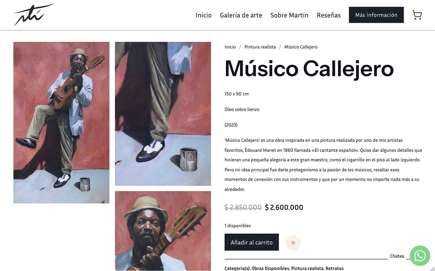 Ficha de la obra Músico Callejero en la tienda