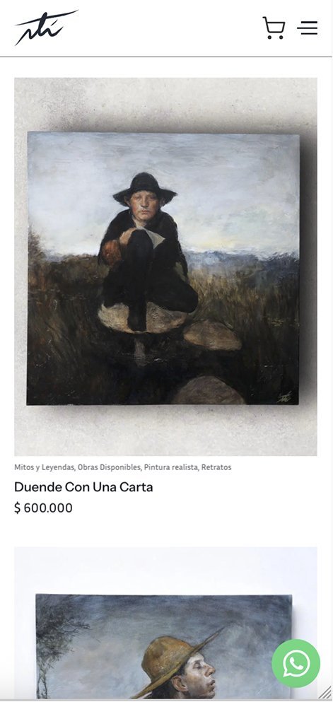 Obra en venta en la tienda de Martín Gutiérrez en celular