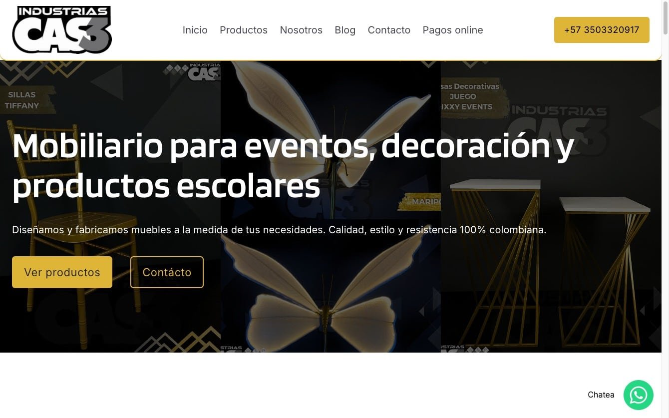 Sitio web de Industrias CAS3