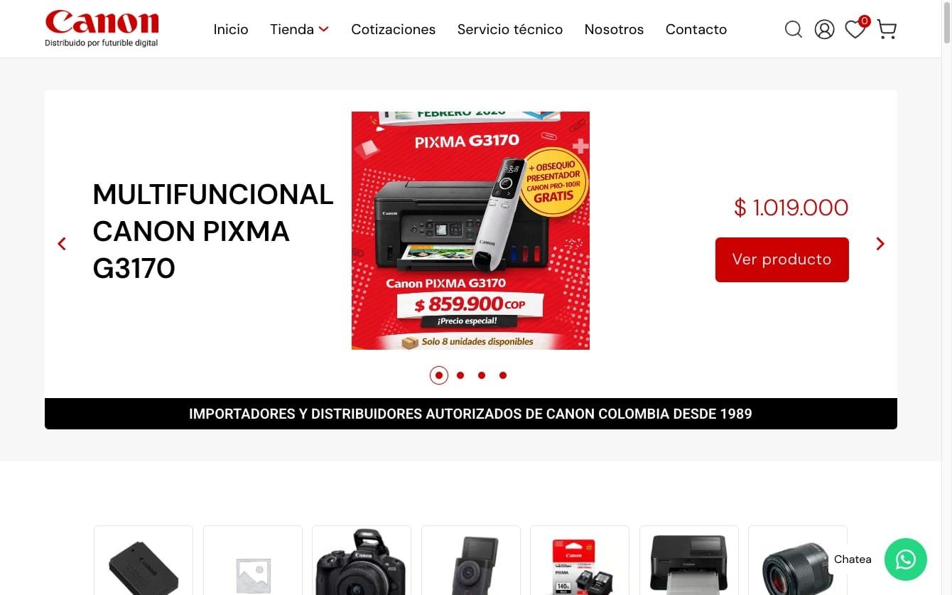 Sitio web de Futurible Digital · Canon Colombia